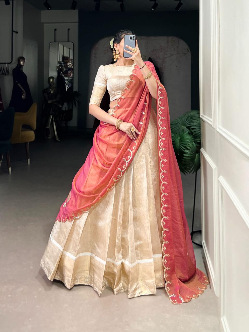 Cream Lehenga choli showroom in Ranchi